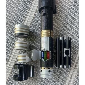 Star Wars LFL 2007 Hasbro Red Lightsaber Build Saber Vader Lights/Sound Crystals